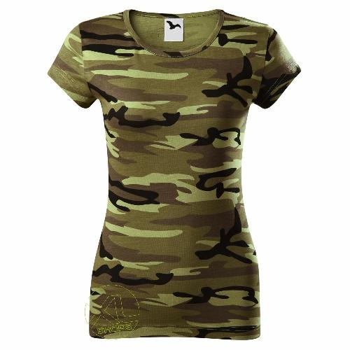 Green camouflage women tshirt forest hunting army military VANLIFE